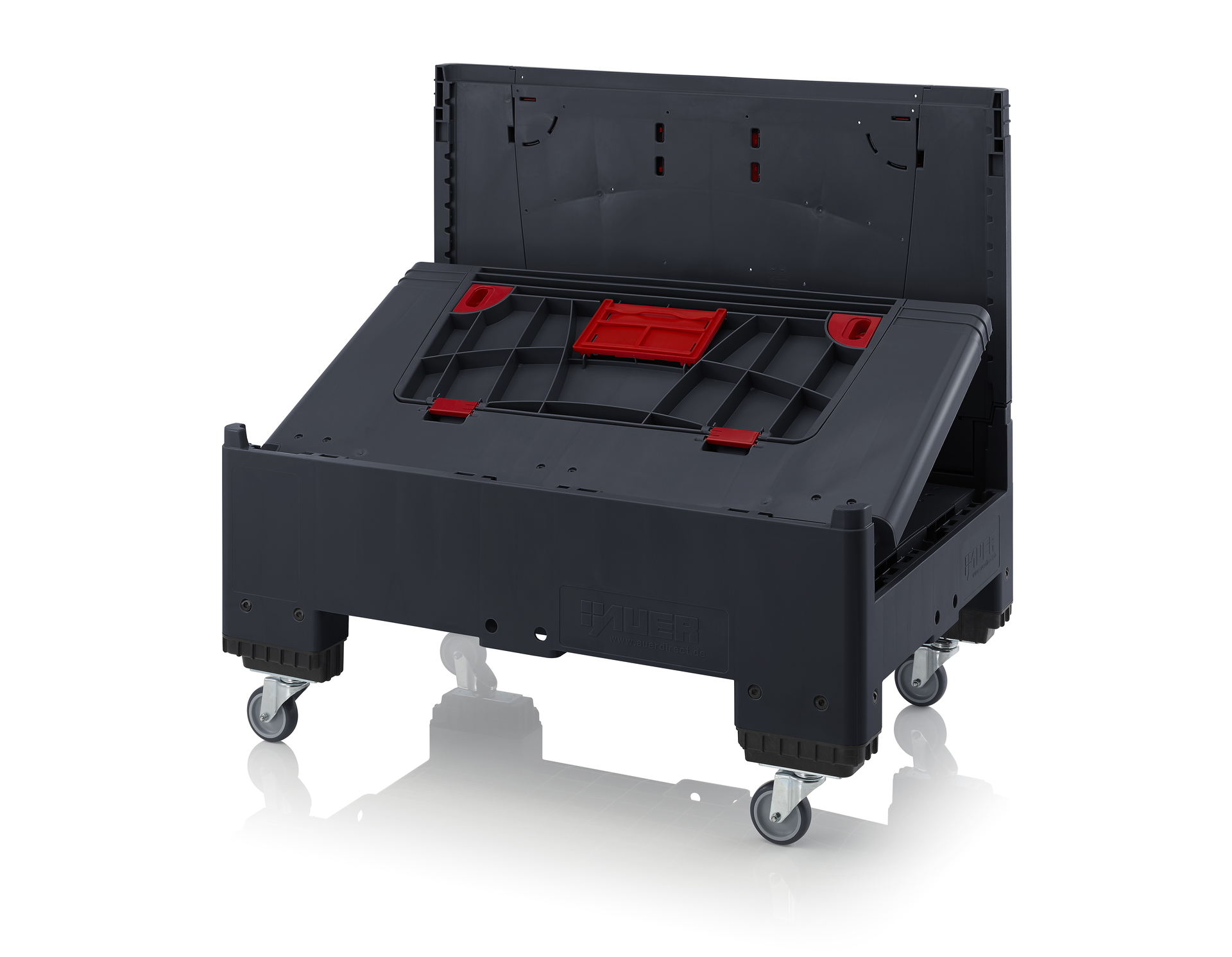 ESD KLK 1208R Складной ящик Bigbox с ESD-защитой на колесах с четырьмя откидывающимися стенками 1200x800x1000 мм