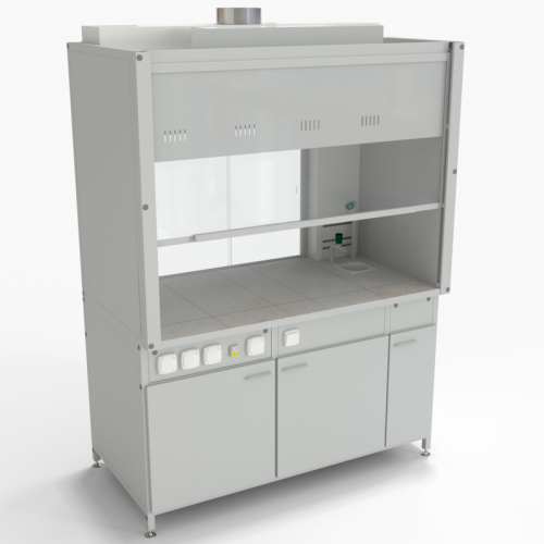 56.0549.10.03 Шкаф демонстрационный специализированный, с электрикой 1500х800х2140, раб. поверхность - КЕРАМИКА