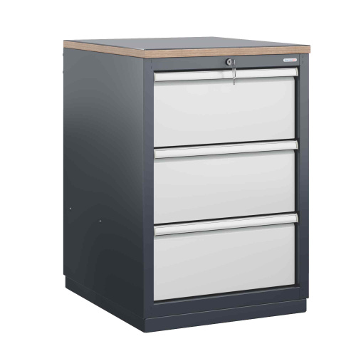 FBK G3.3 Тумба инструментальная с 3-я выдвижными ящиками, накладка на столешницу сталь 3 мм